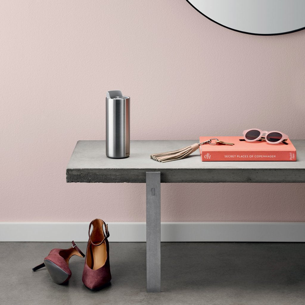 Eva Solo Termosmugg URBAN TO GO 350 ml, marmorerad grått lock, rostfritt stål