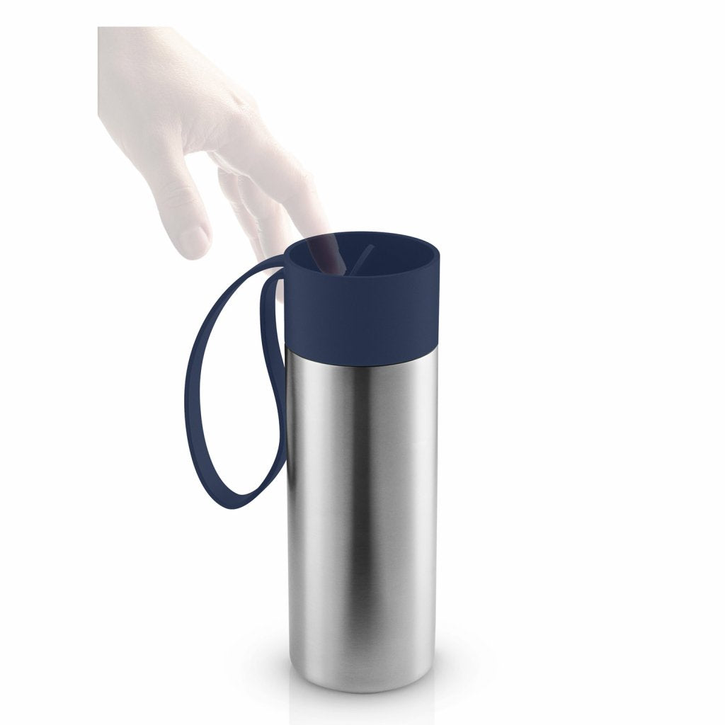 Eva Solo Termosmugg TO GO 350 ml, marinblått lock, rostfritt stål