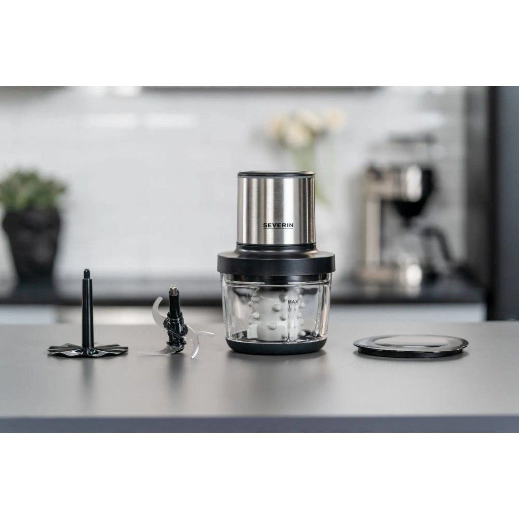 Severin Elektrisk hackare KM 3866, trådlös, silver/svart