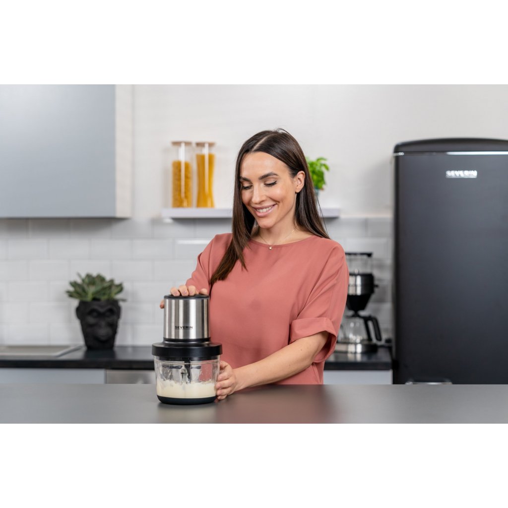 Severin Elektrisk hackare KM 3866, trådlös, silver/svart