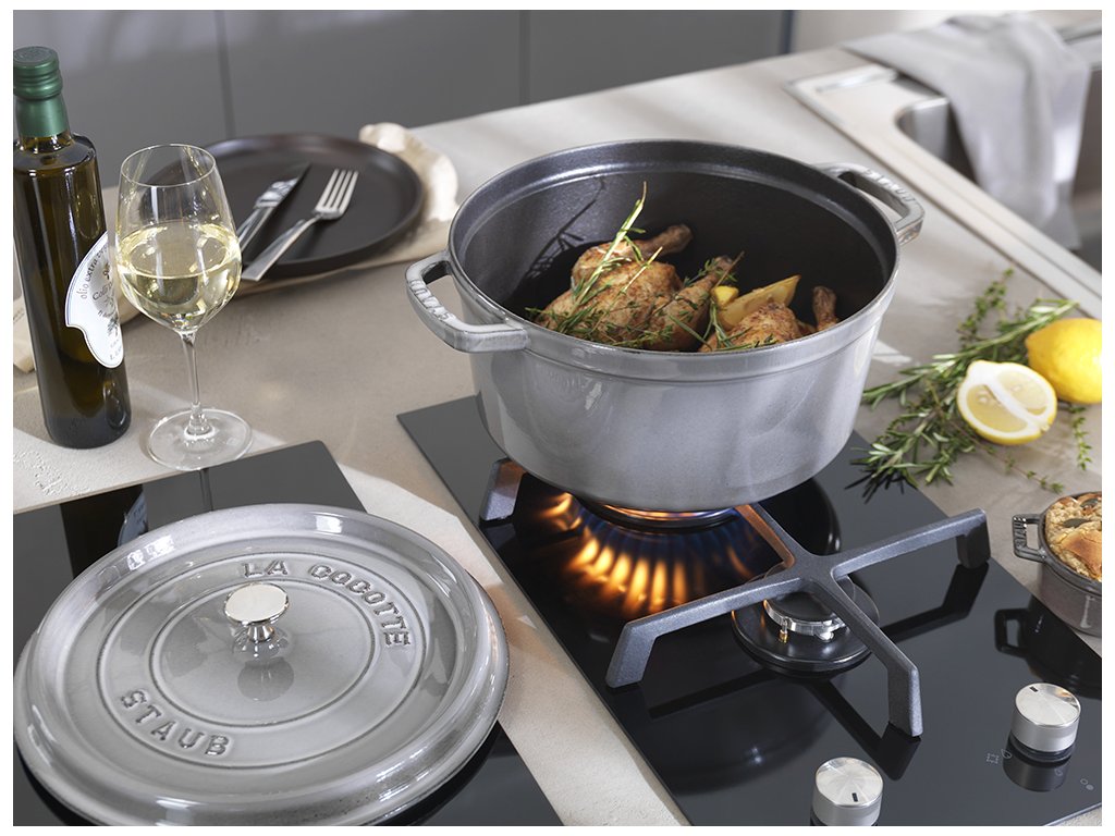 Staub Gryta 24 cm, grafitgrå, gjutjärn