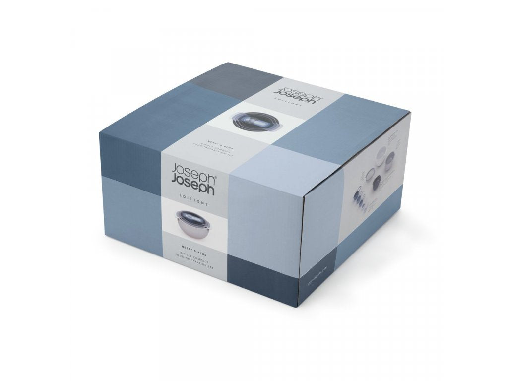 Joseph Joseph Köksskålsset NEST 40112, 9 st, med durkslag och måttbägare, blå