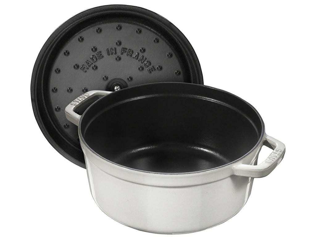 Staub Gryta COCOTTE 26 cm, röd, vit, gjutjärn