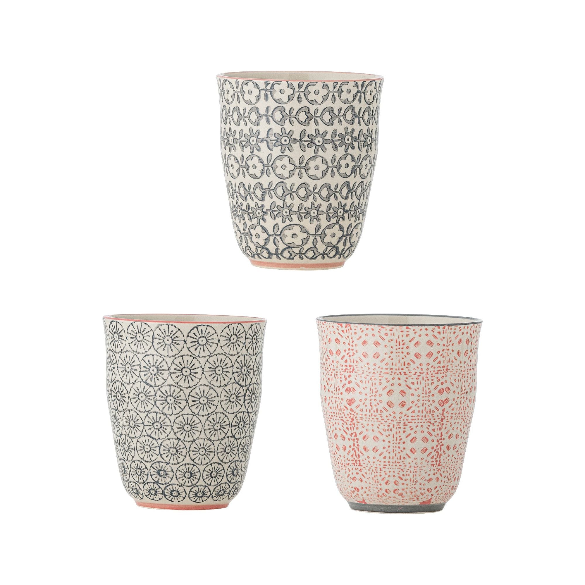 Bloomingville Cécile Kopp, Ros, Stengods - 3 Psc