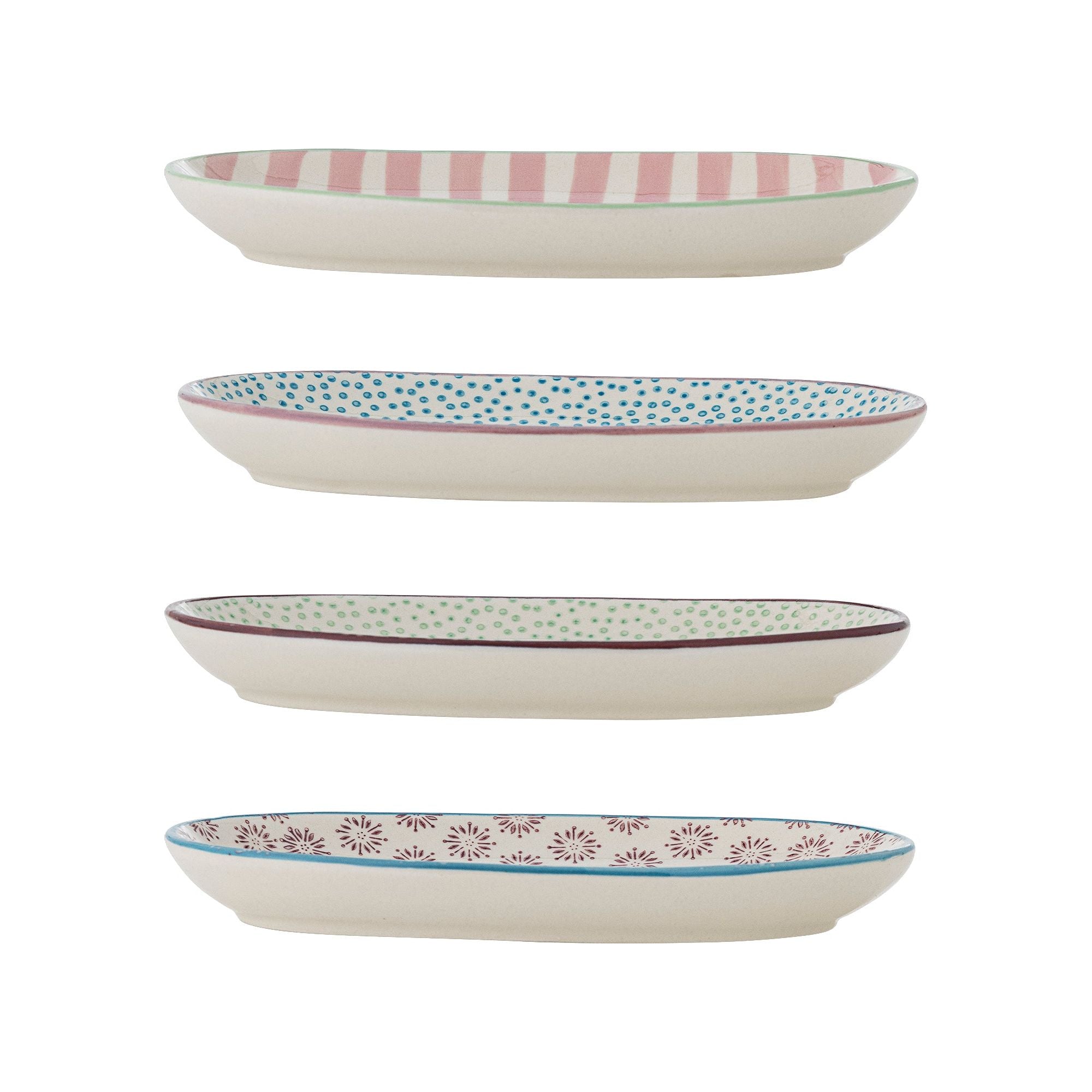 Bloomingville Patrizia Tallrik, Blå, Stengods - 3 psc