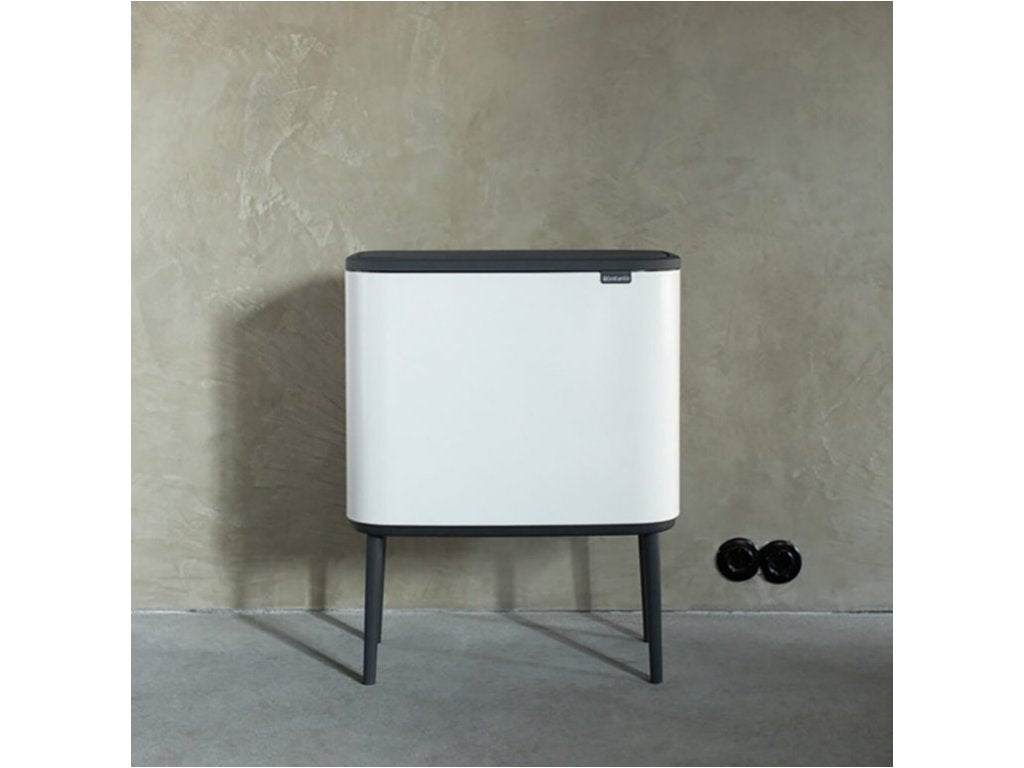 Brabantia Soptunna med trycklock BO 3 x 11 l, vit