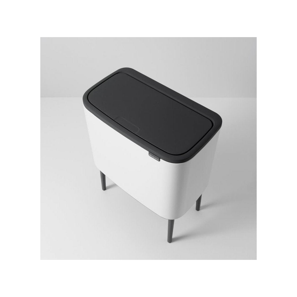 Brabantia Soptunna med trycklock BO 3 x 11 l, vit
