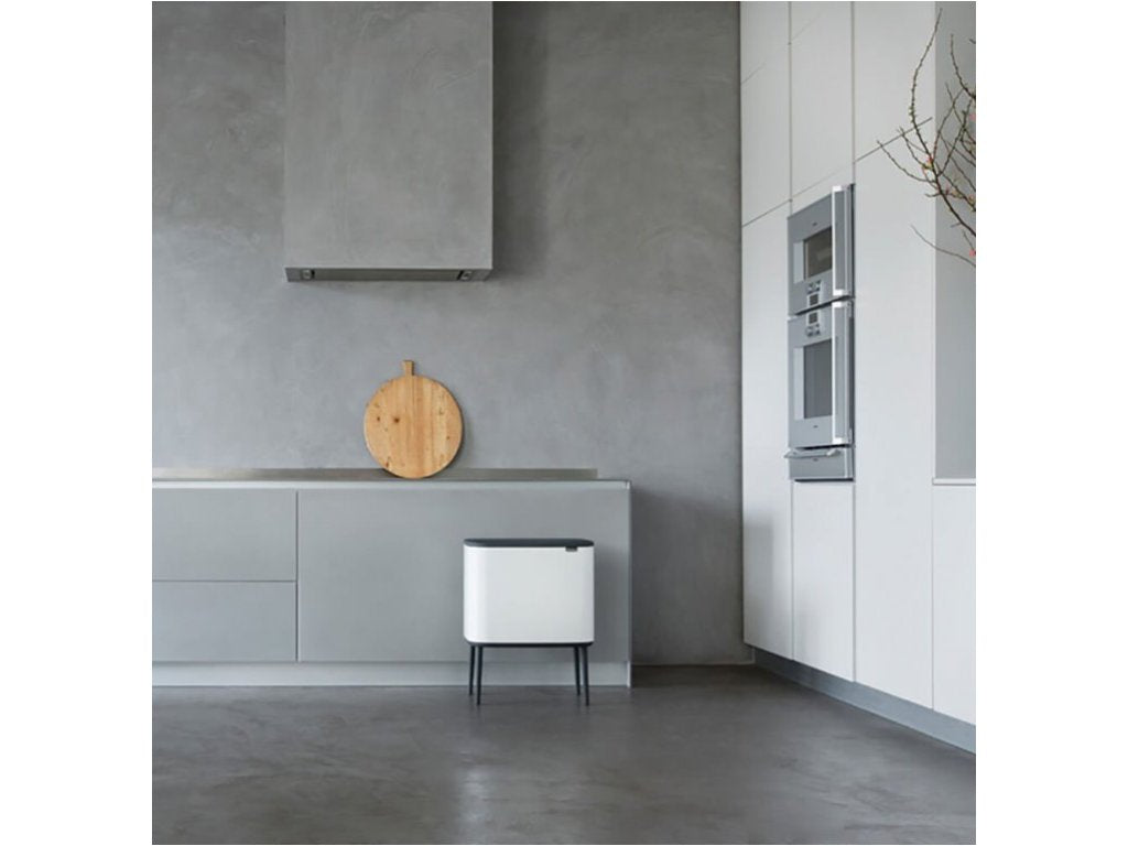 Brabantia Soptunna med trycklock BO 3 x 11 l, vit