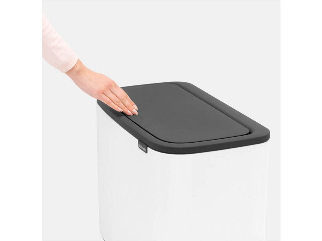 Brabantia Soptunna med trycklock BO 3 x 11 l, vit