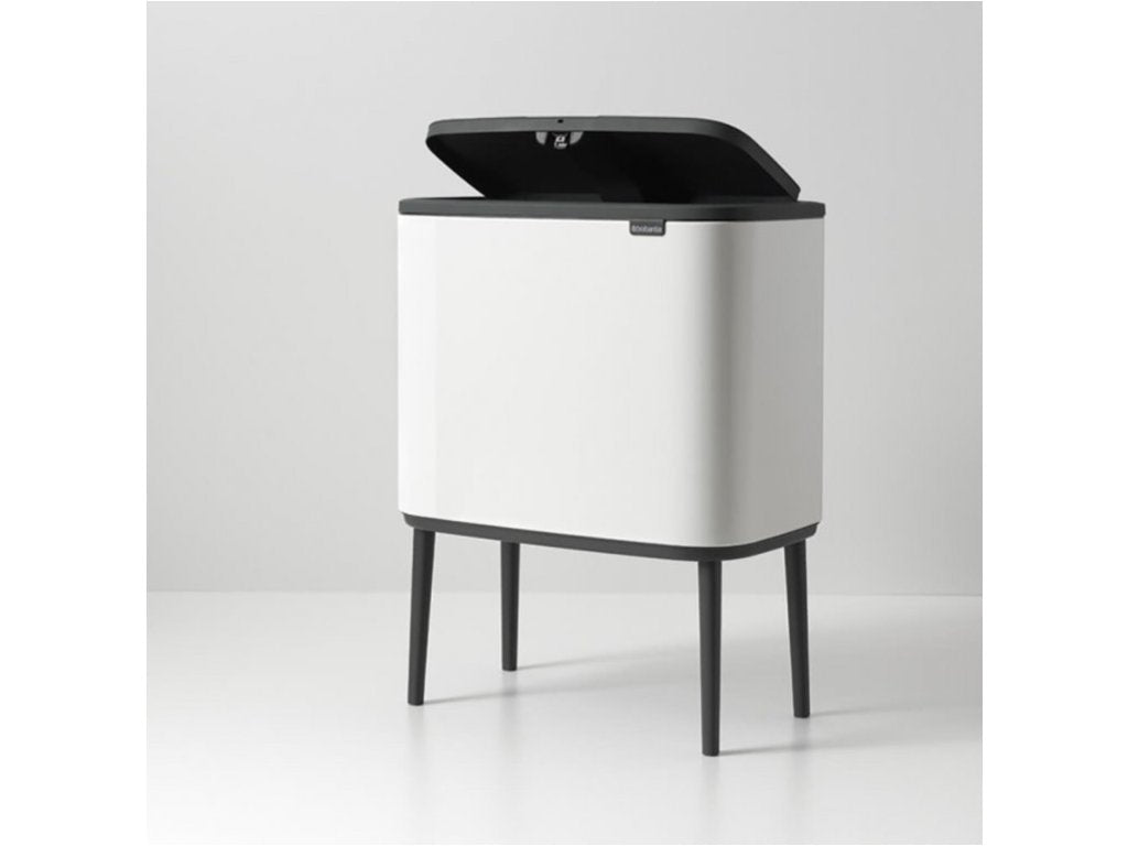 Brabantia Soptunna med trycklock BO 3 x 11 l, vit
