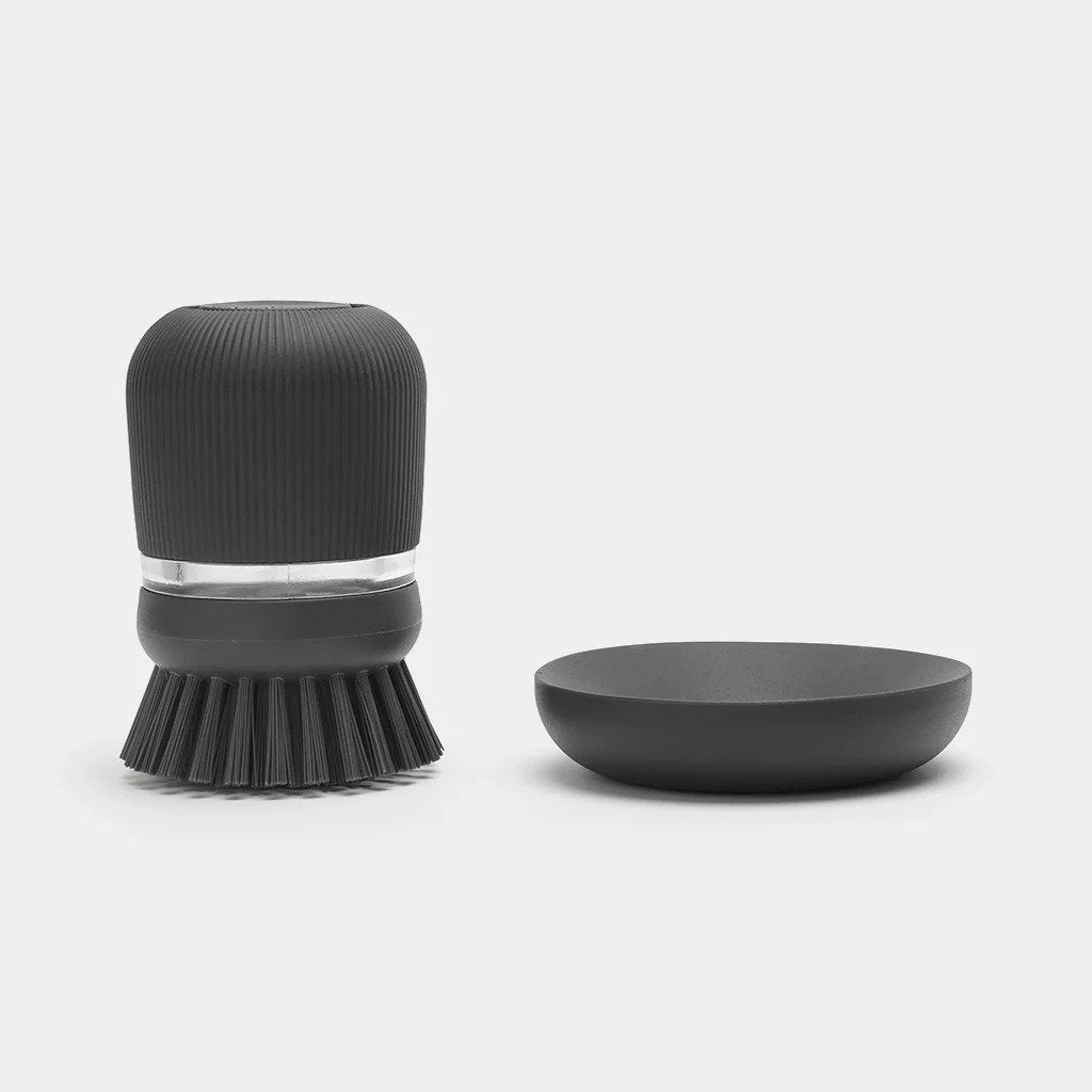 Brabantia Diskställ, diskborste och diskförvaring i set, mörkgrå