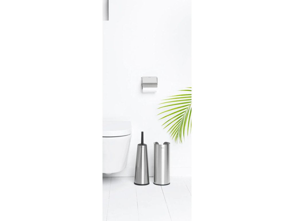 Brabantia Toalettborsthållare, toalettpappershållare och reservrullstativ i set RENEW, matt stål