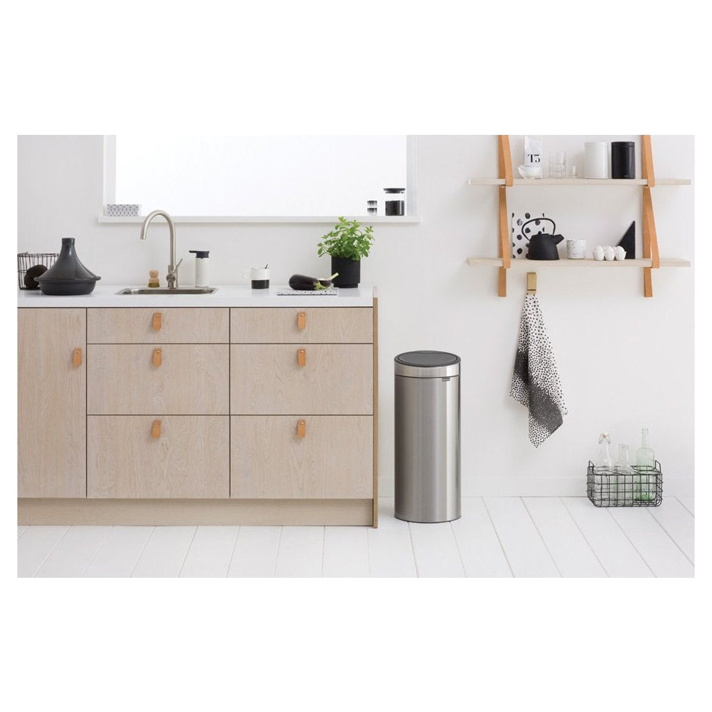 Brabantia Soptunna med trycklock TOUCH BIN NY 30 l, fingeravtryckssäker, matt stål