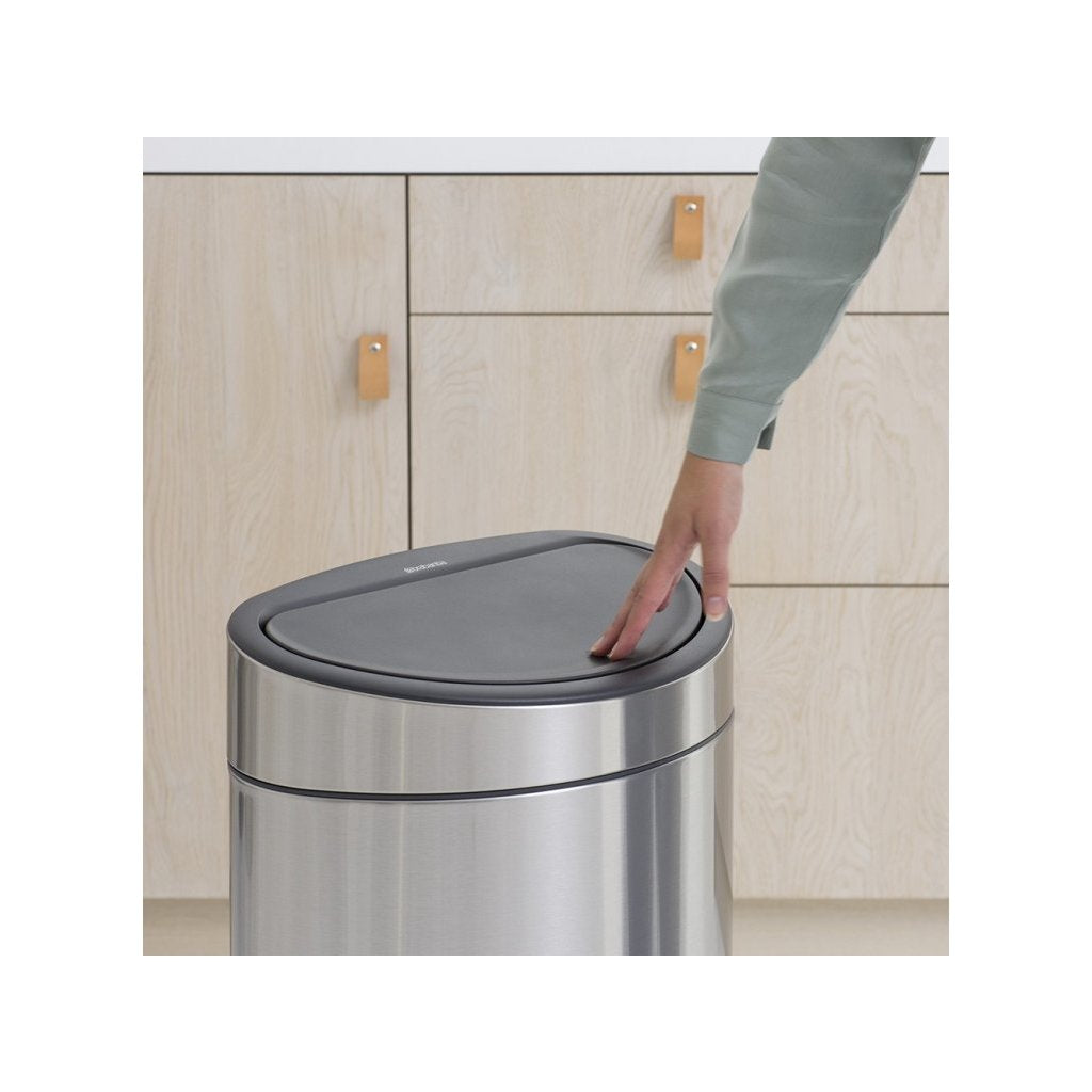 Brabantia Soptunna med trycklock TOUCH BIN NY 10 + 23 l, fingeravtryckssäker, matt stål