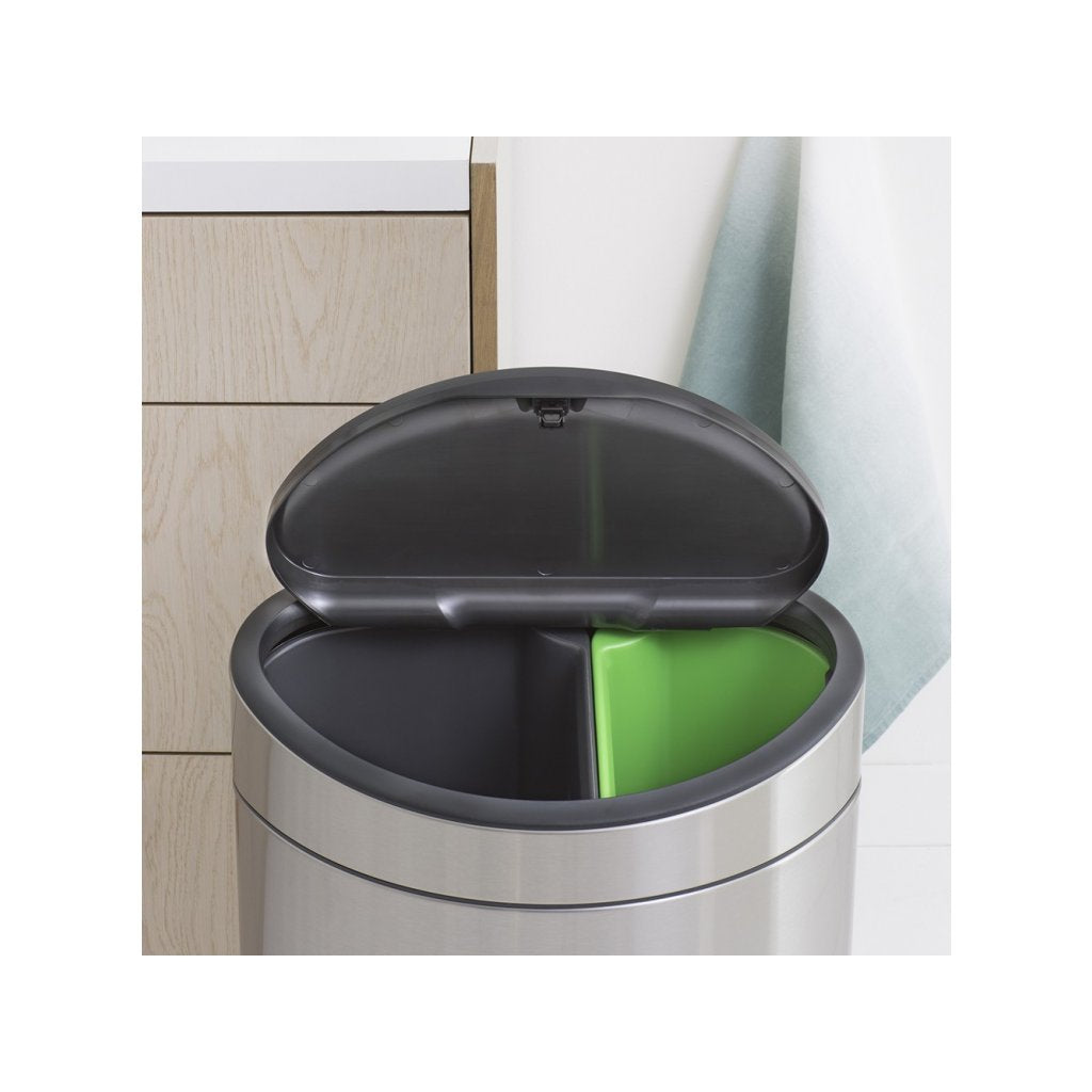 Brabantia Soptunna med trycklock TOUCH BIN NY 10 + 23 l, fingeravtryckssäker, matt stål