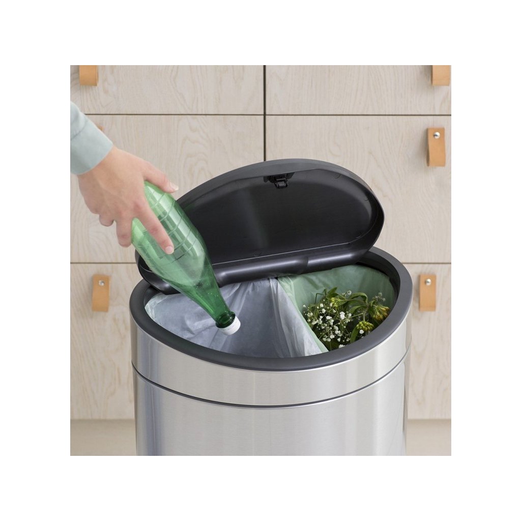 Brabantia Soptunna med trycklock TOUCH BIN NY 10 + 23 l, fingeravtryckssäker, matt stål