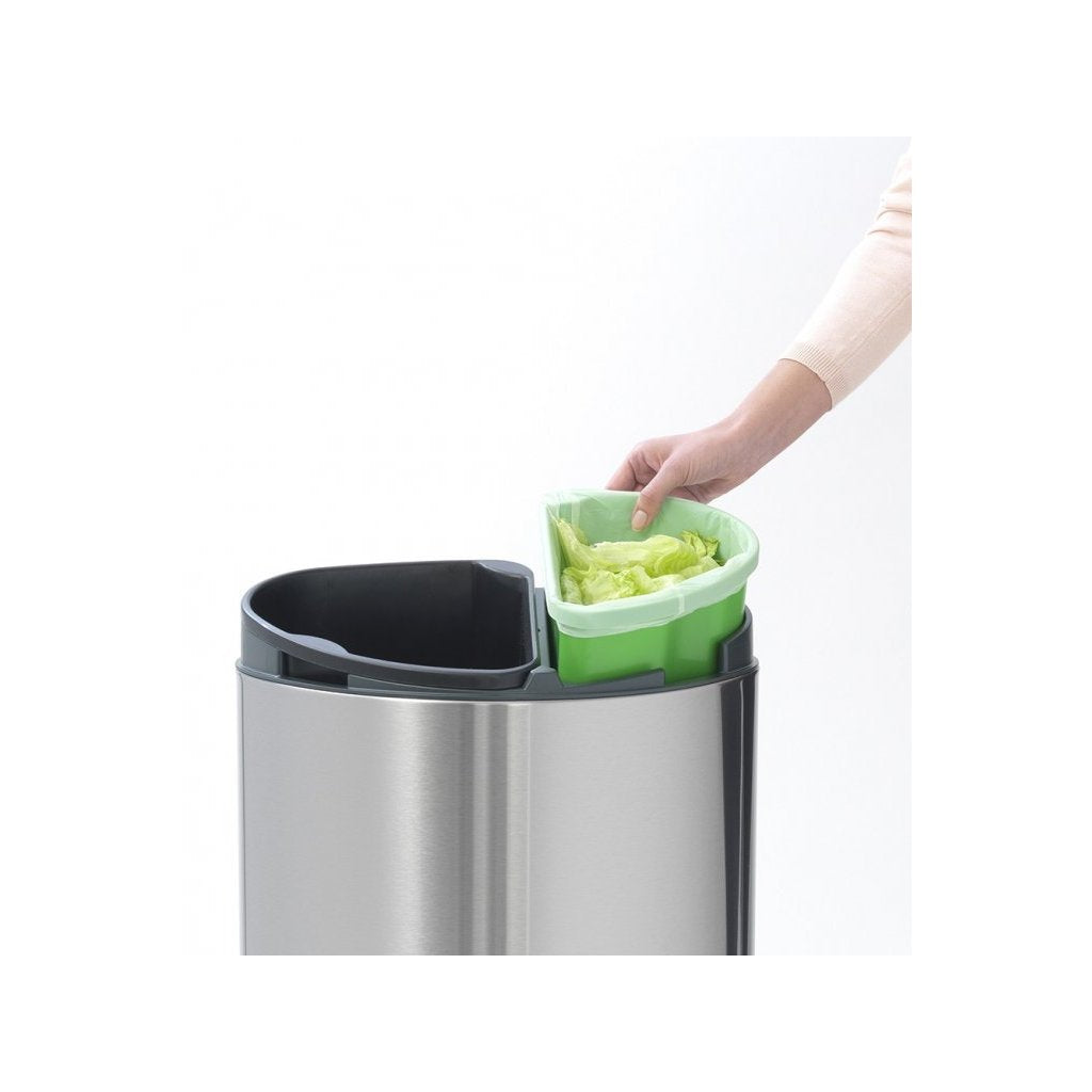 Brabantia Soptunna med trycklock TOUCH BIN NY 10 + 23 l, fingeravtryckssäker, matt stål