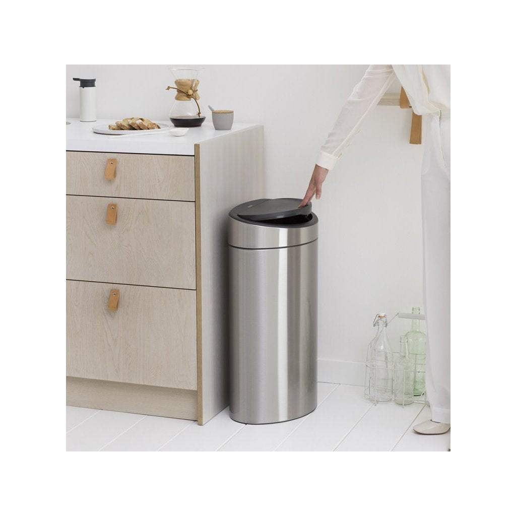 Brabantia Soptunna med trycklock TOUCH BIN NY 10 + 23 l, fingeravtryckssäker, matt stål
