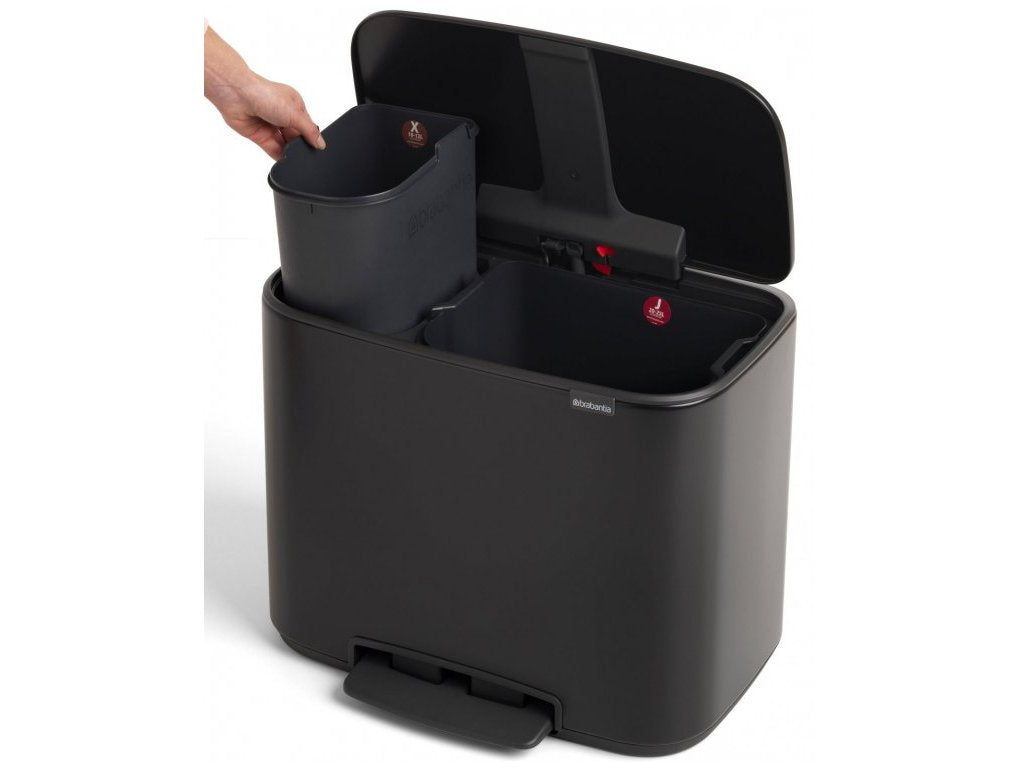 Brabantia Pedalhink BO 11 + 23 l, mattsvart