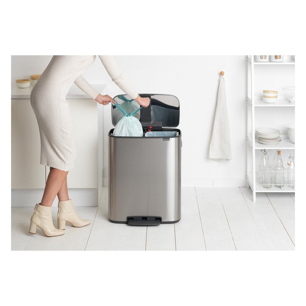 Brabantia Pedalhink BO 2 x 30 l, matt stål