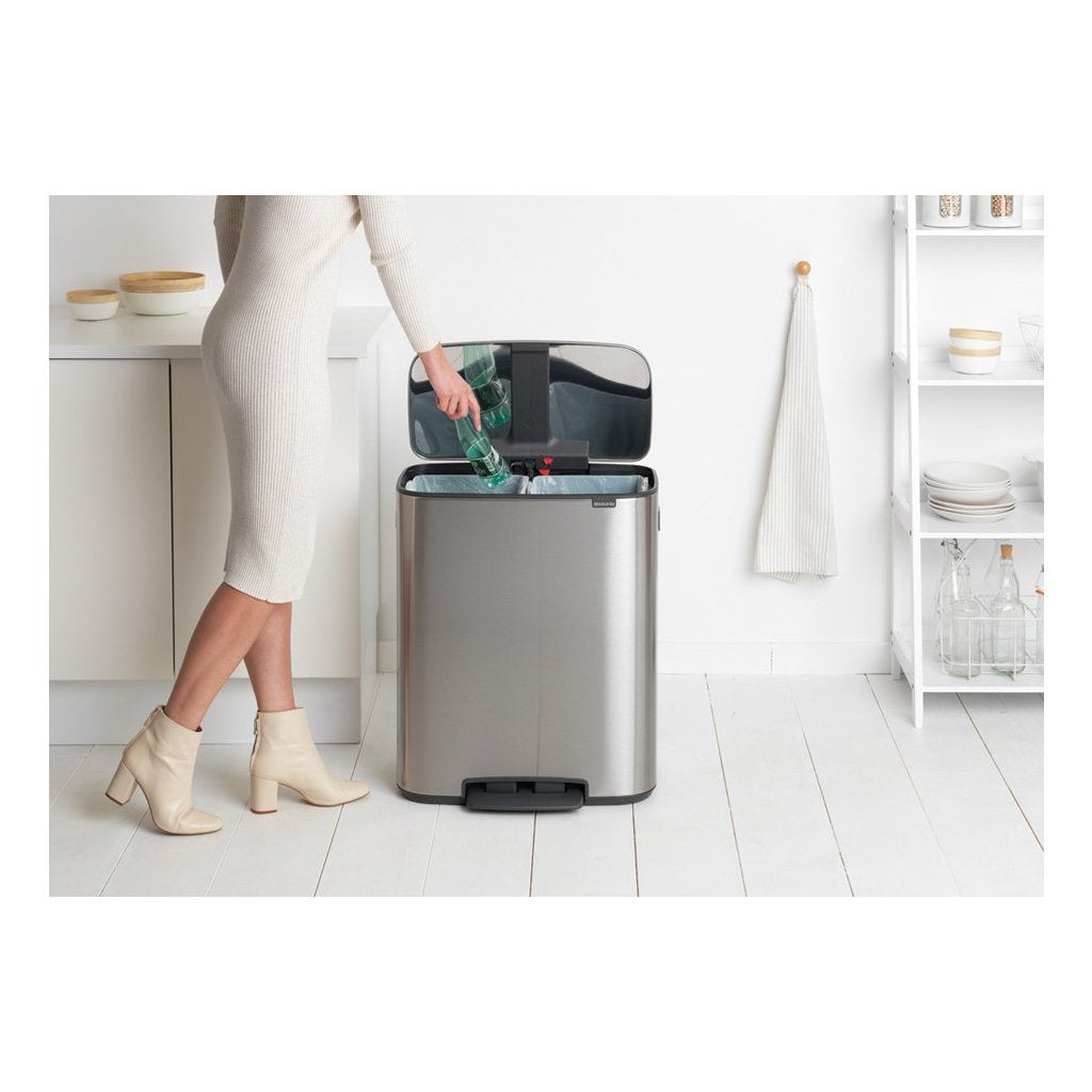 Brabantia Pedalhink BO 2 x 30 l, matt stål