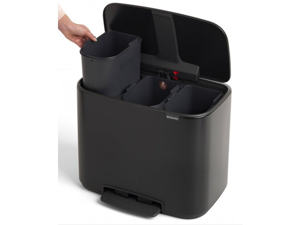 Brabantia Pedalhink BO 3 x 11 l, svart