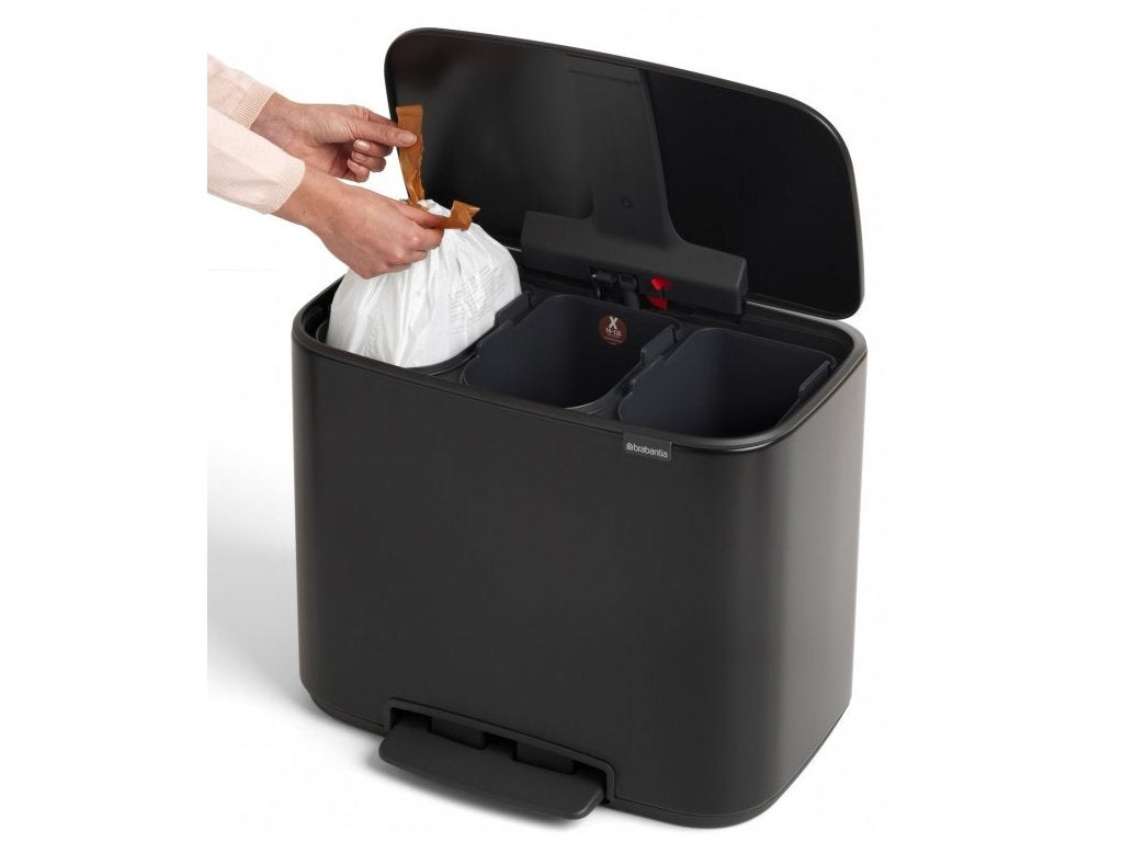 Brabantia Pedalhink BO 3 x 11 l, svart