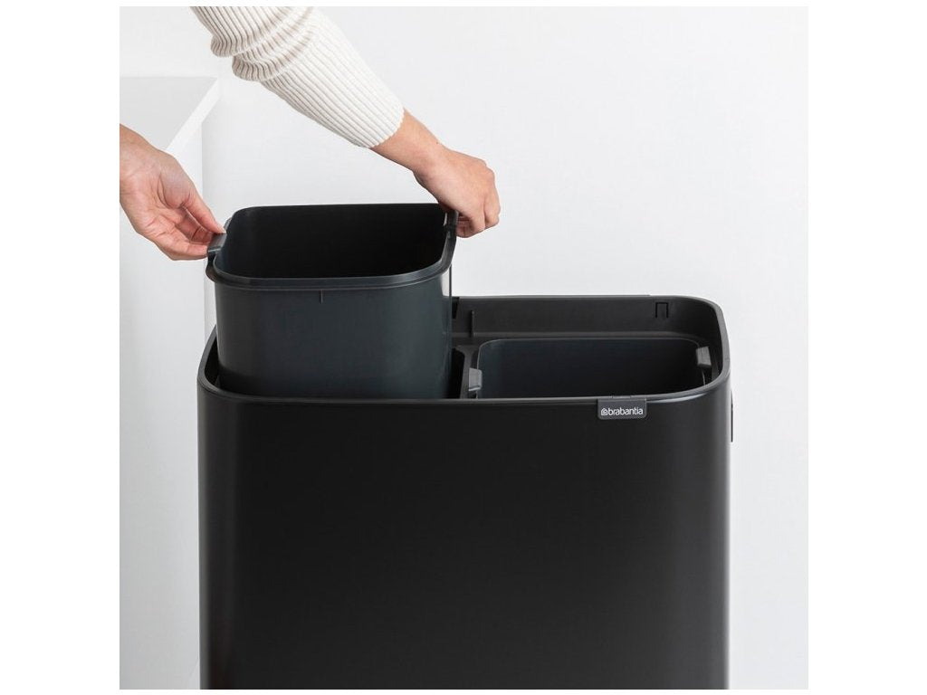 Brabantia Soptunna med trycklock BO HI 2 x 30 l, svart