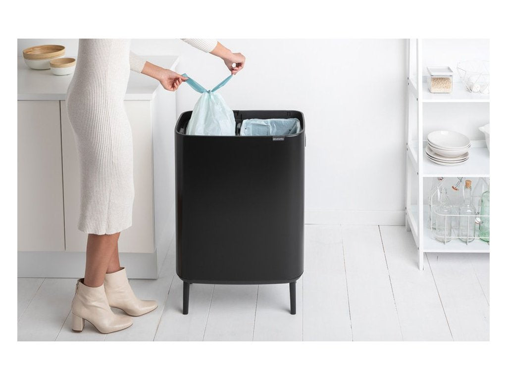 Brabantia Soptunna med trycklock BO HI 2 x 30 l, svart