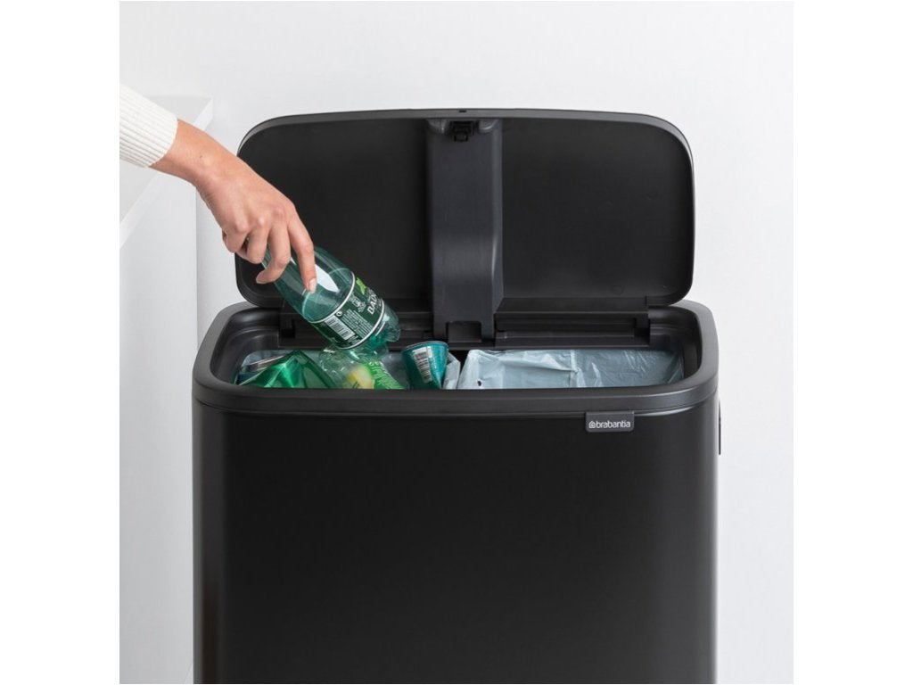 Brabantia Soptunna med trycklock BO HI 2 x 30 l, svart