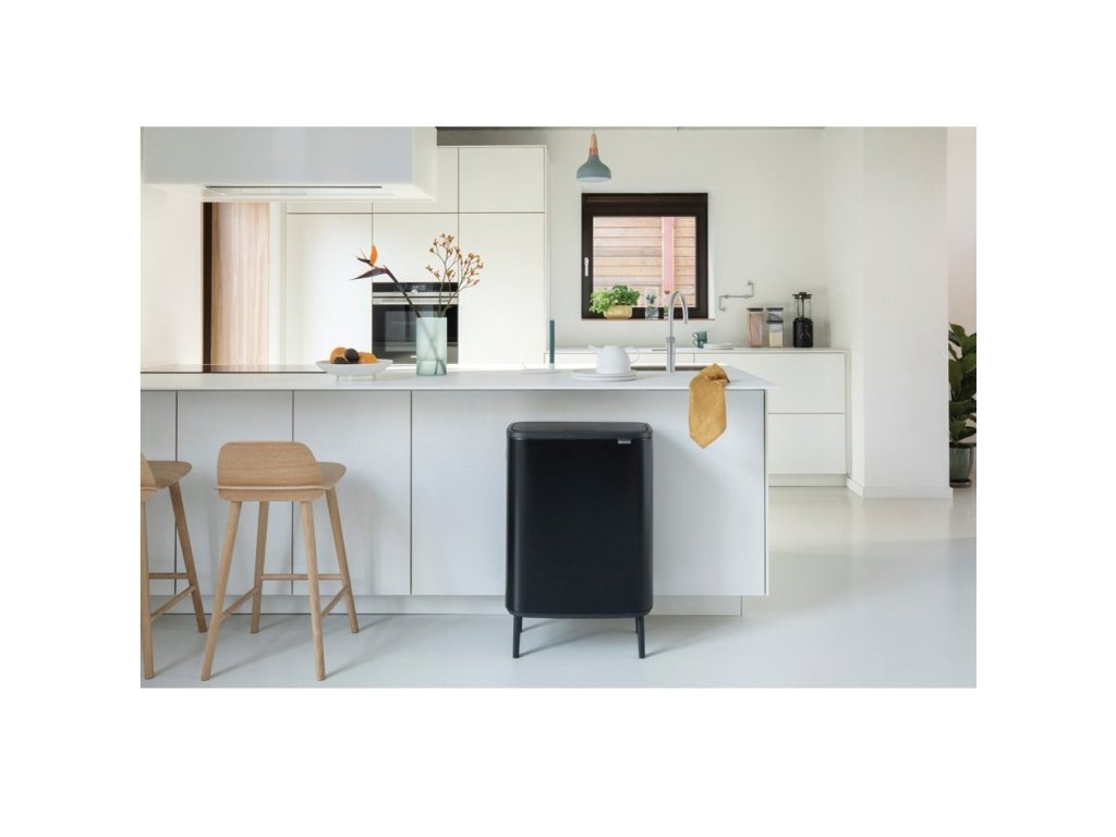 Brabantia Soptunna med trycklock BO HI 2 x 30 l, svart
