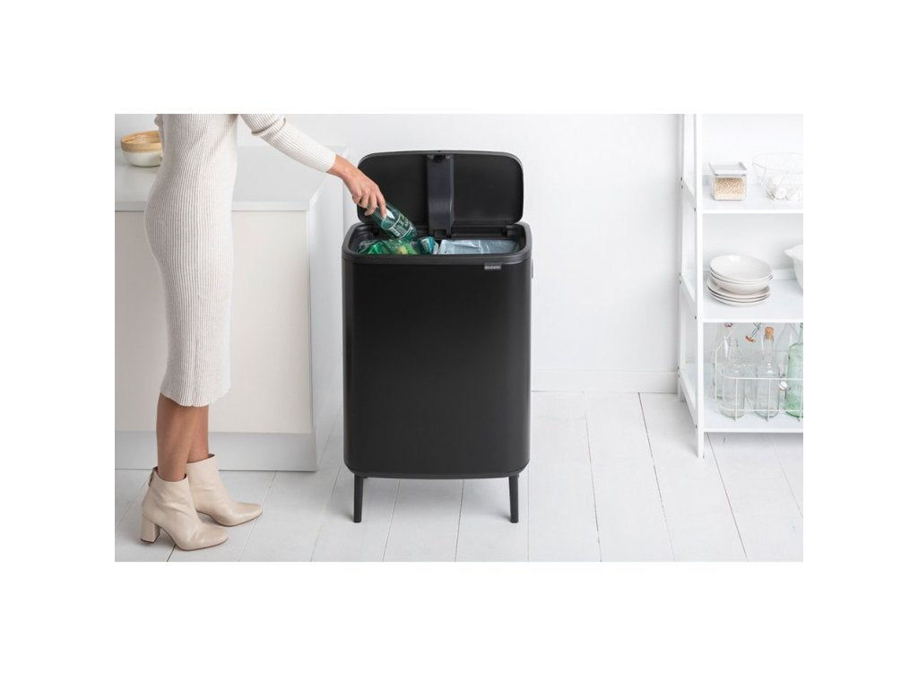 Brabantia Soptunna med trycklock BO HI 2 x 30 l, svart