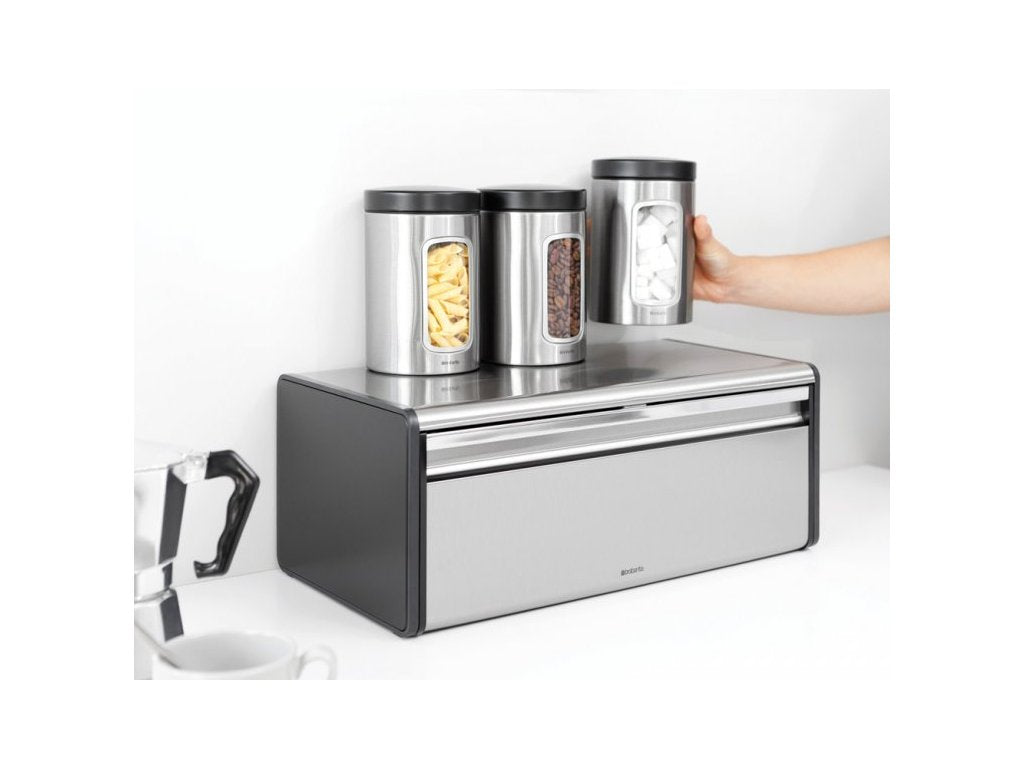 Brabantia Brödlåda FALL FRONT, fingeravtryckssäker, matt stål