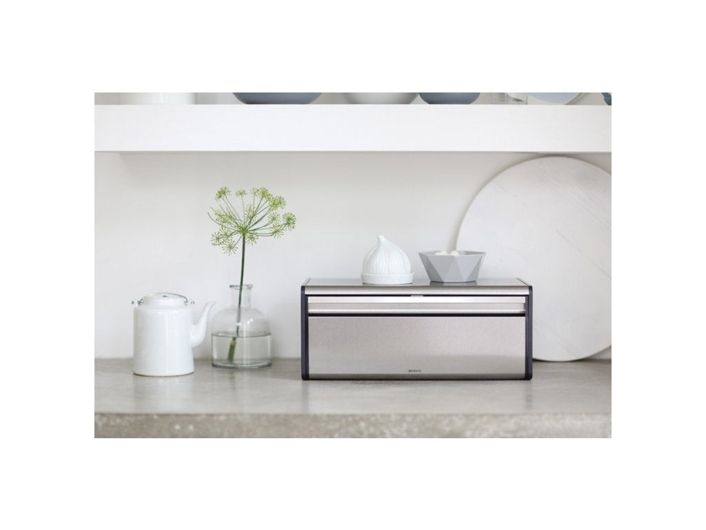 Brabantia Brödlåda FALL FRONT, fingeravtryckssäker, matt stål