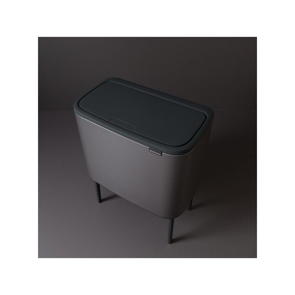 Brabantia Soptunna med trycklock BO 11 + 23 l, platina