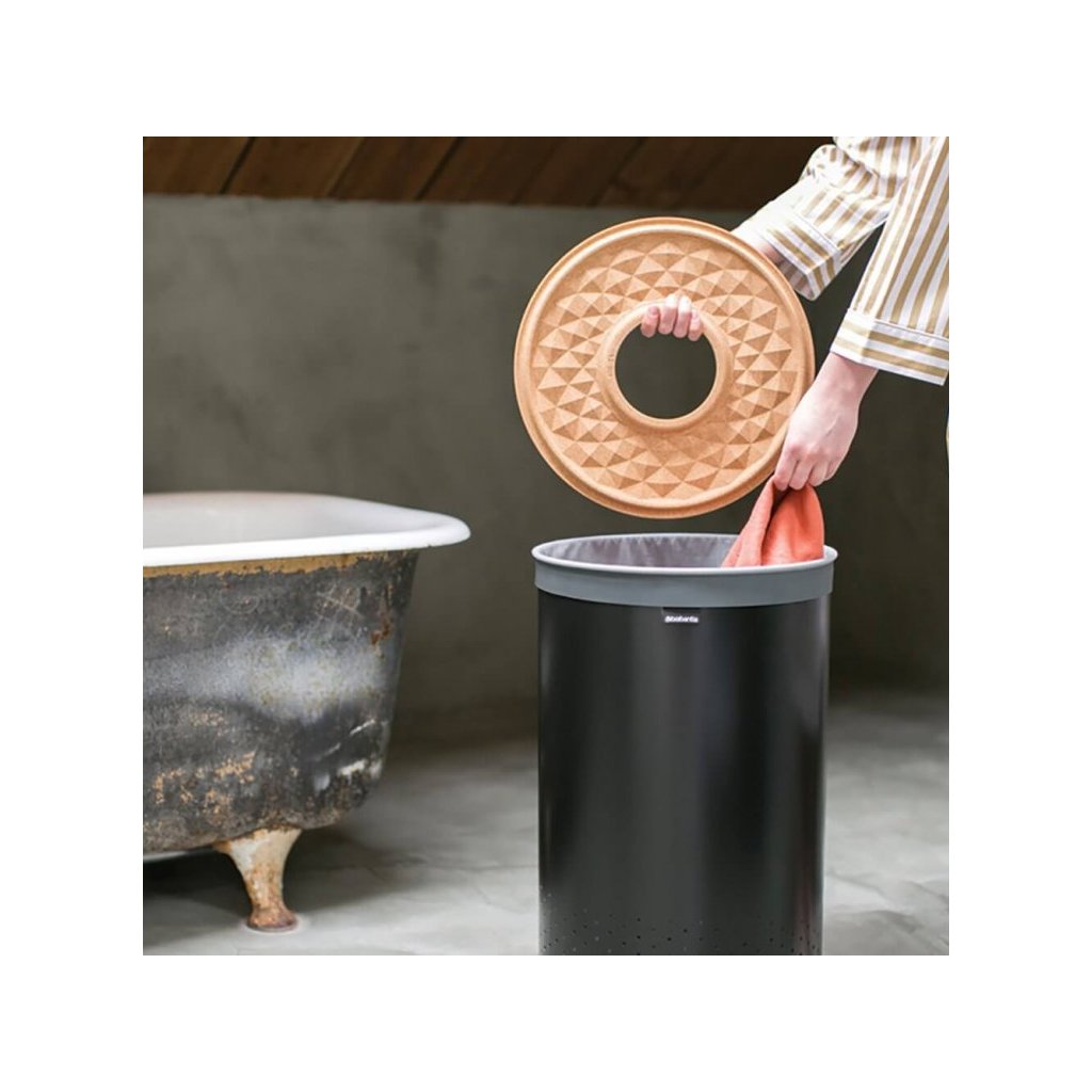 Brabantia Tvätttunna 60 l, med korklock, svart
