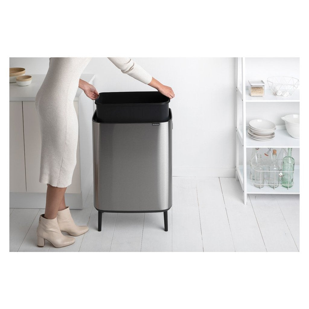 Brabantia Soptunna med trycklock BO HI 60 l, matt stål