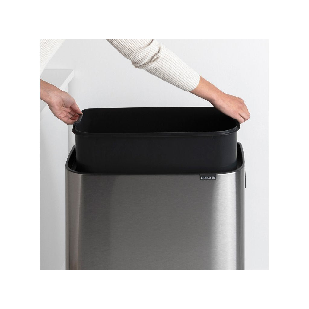 Brabantia Soptunna med trycklock BO HI 60 l, matt stål