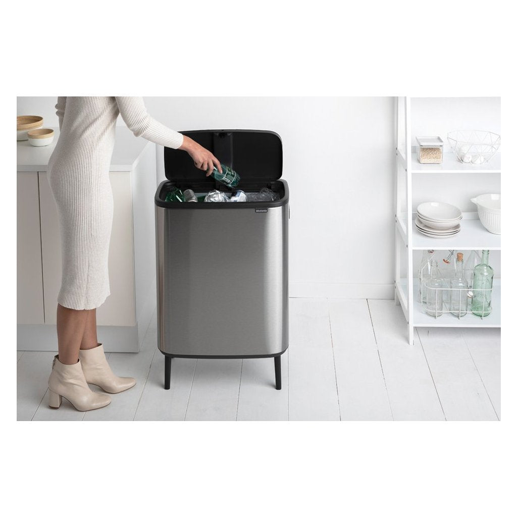 Brabantia Soptunna med trycklock BO HI 60 l, matt stål