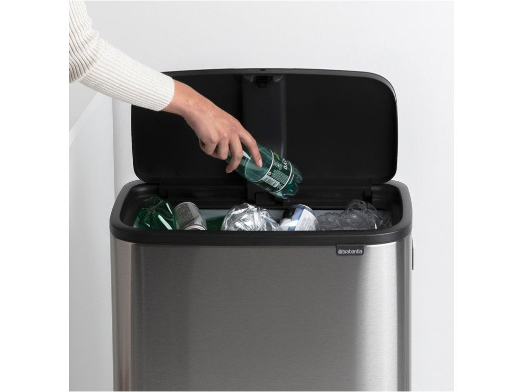 Brabantia Soptunna med trycklock BO HI 60 l, matt stål