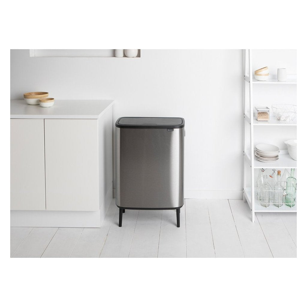 Brabantia Soptunna med trycklock BO HI 60 l, matt stål
