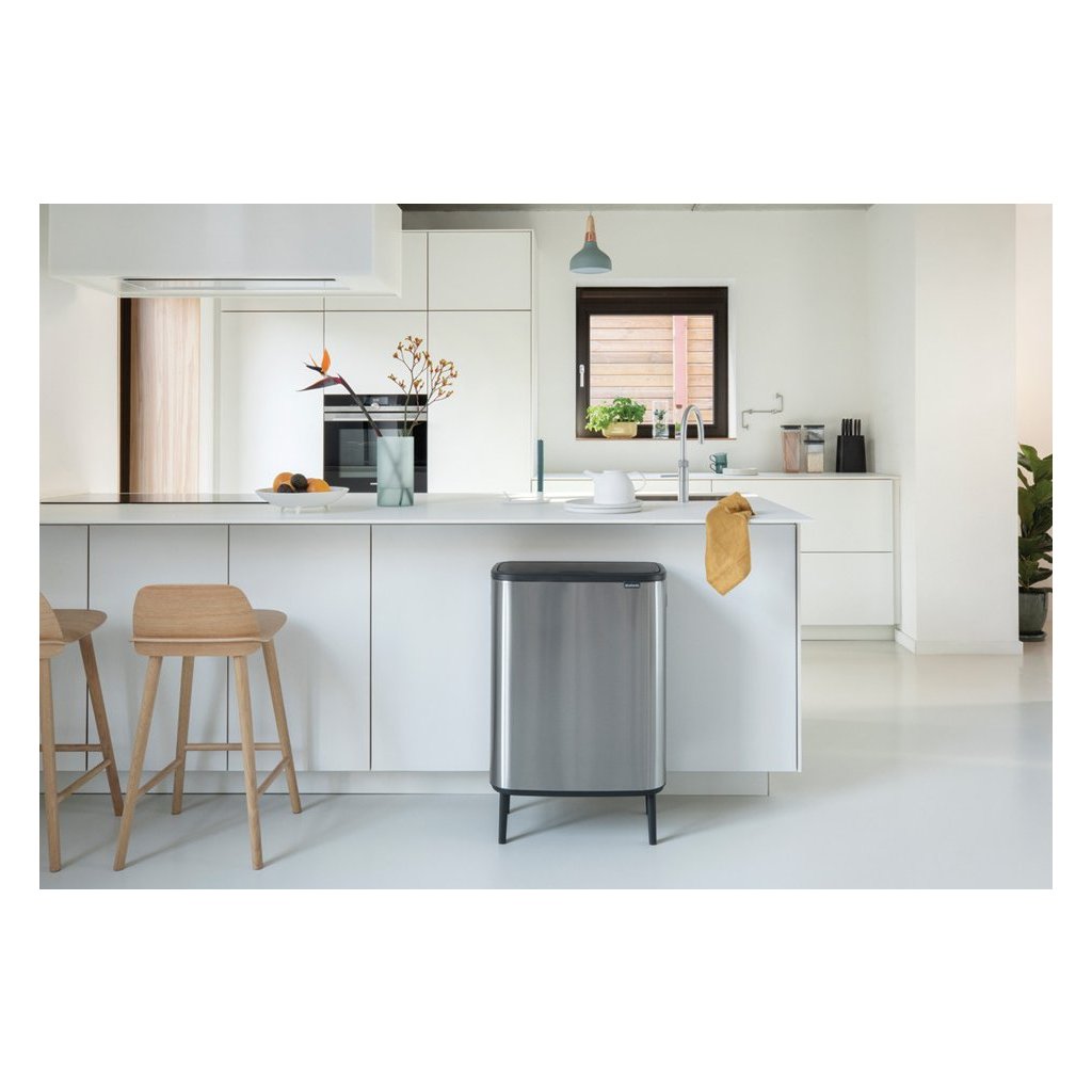 Brabantia Soptunna med trycklock BO HI 60 l, matt stål