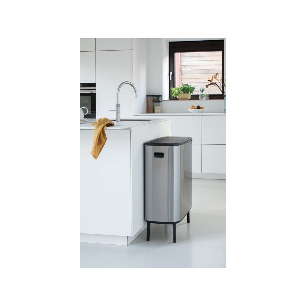 Brabantia Soptunna med trycklock BO HI 60 l, matt stål