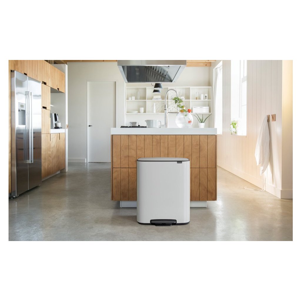 Brabantia Pedal-soptunna BO 2 x 30 l, vit