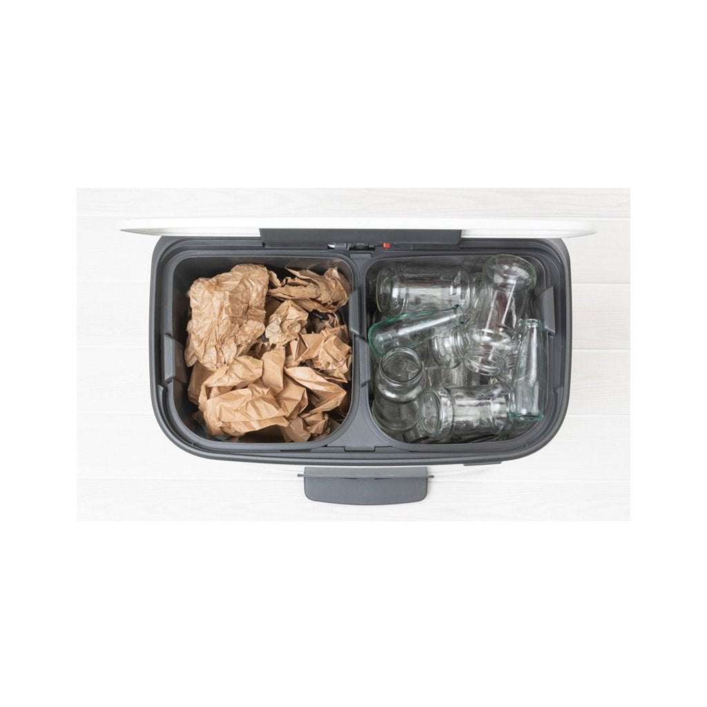 Brabantia Pedal-soptunna BO 2 x 30 l, vit