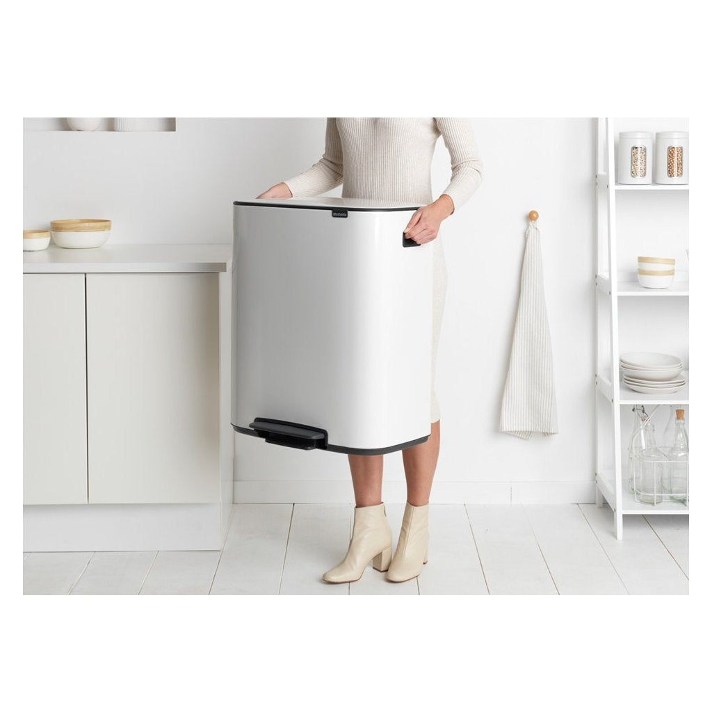 Brabantia Pedal-soptunna BO 2 x 30 l, vit
