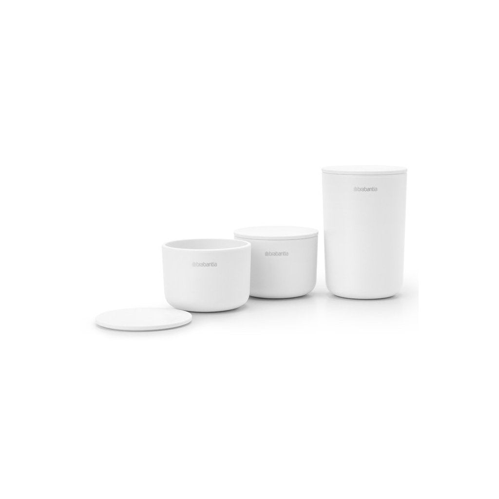 Brabantia Köksförvaringsburkar, set i 3 delar, vit