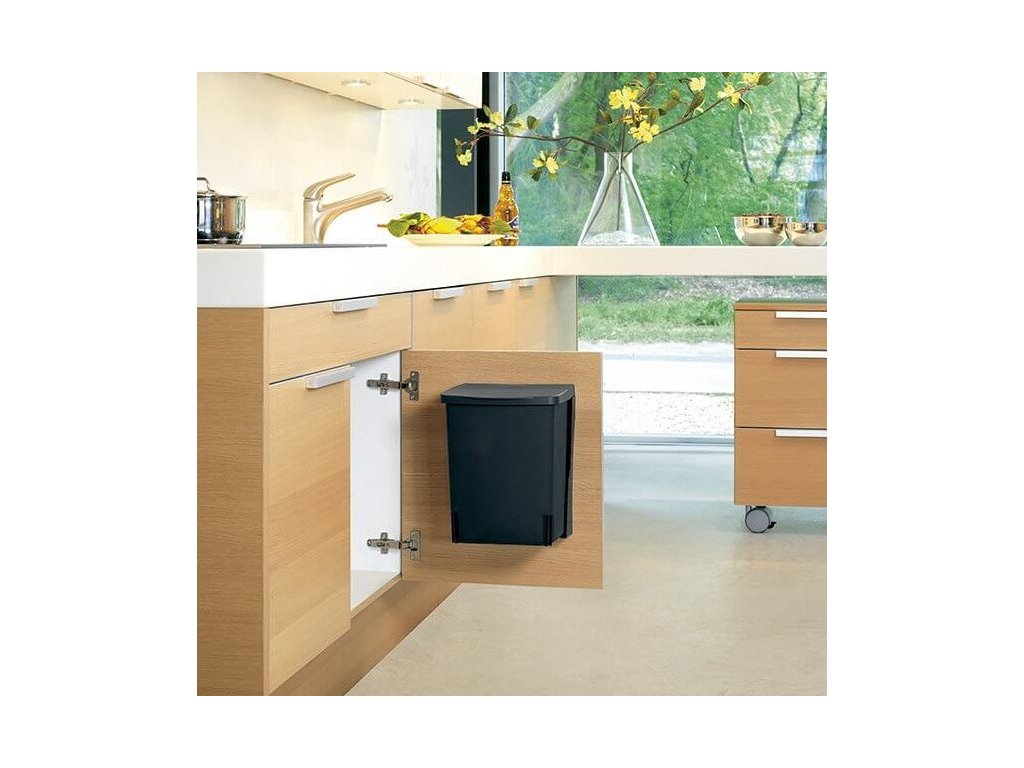 Brabantia Inbyggd soptunna 10 l, svart