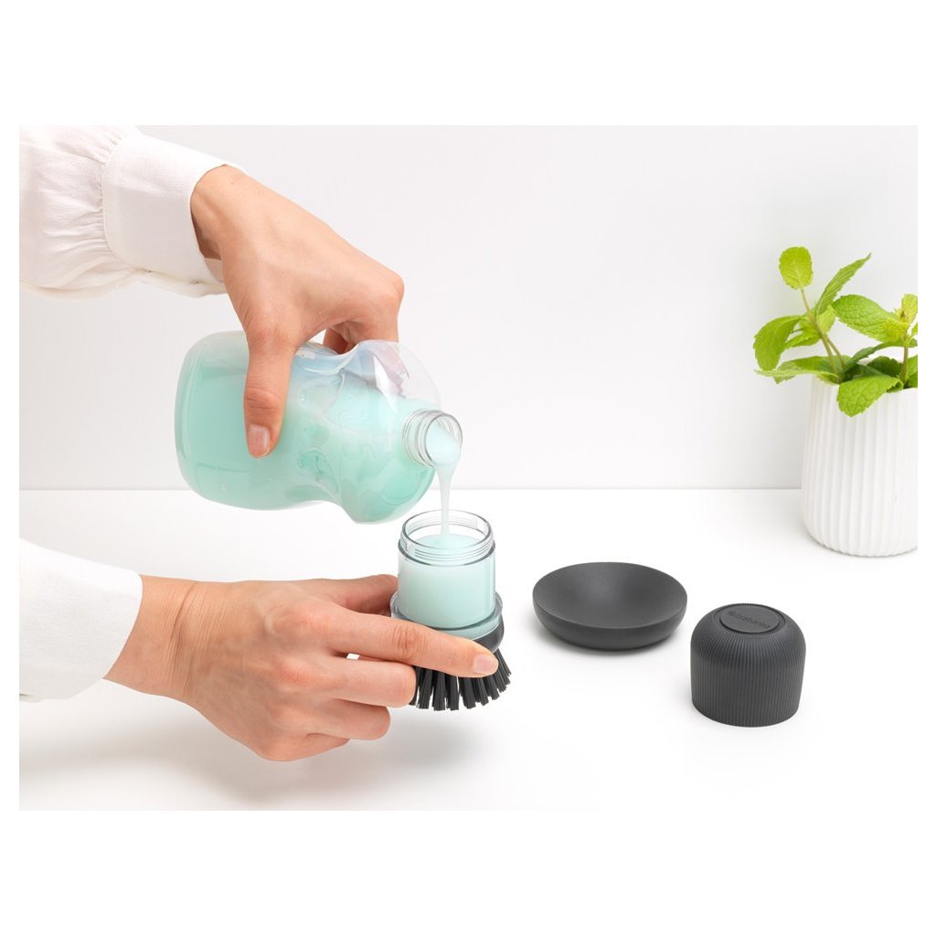Brabantia Diskborste med diskmedelsdispenser, grå