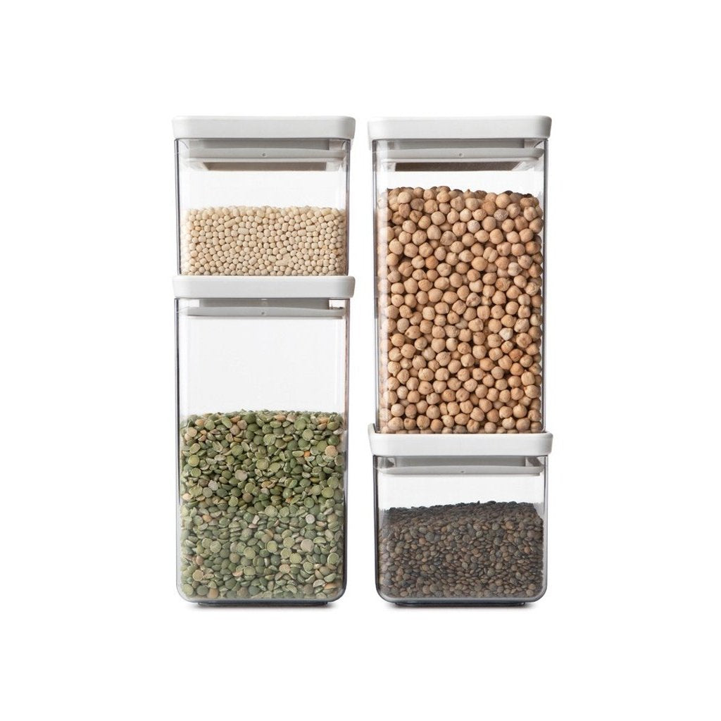 Brabantia Matförvaring TASTY PLUS, set i 4 delar, ljusgrå, plast